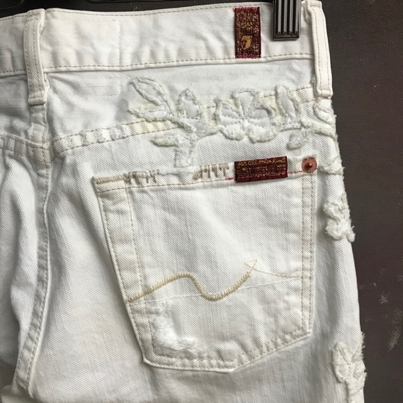 7FAM Jeans Boot Leg Flare Rhinestones - Picture 7 of 8